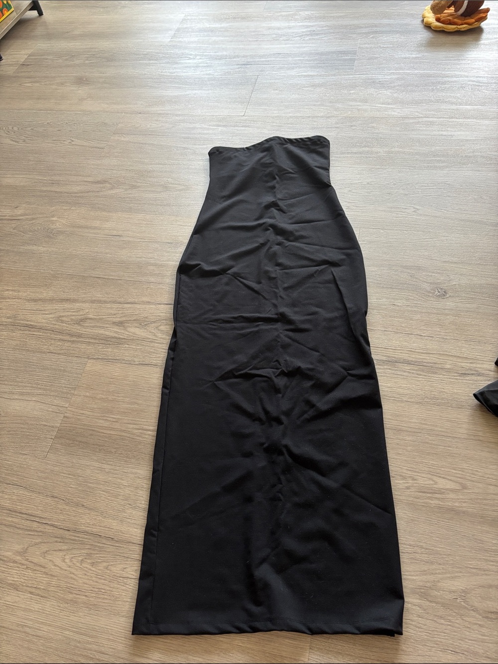Mono B Strapless Sleek Black Maxi Gown